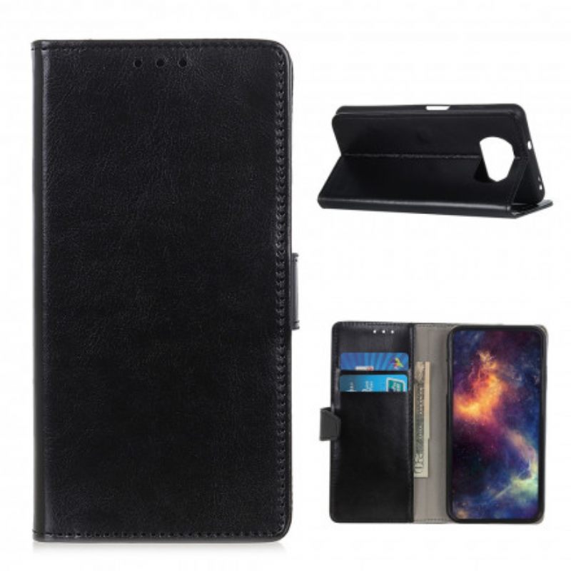 Flip Case Poco X3 / X3 Pro / X3 NFC Yksinkertainen Kiiltävä Nahkaefekti