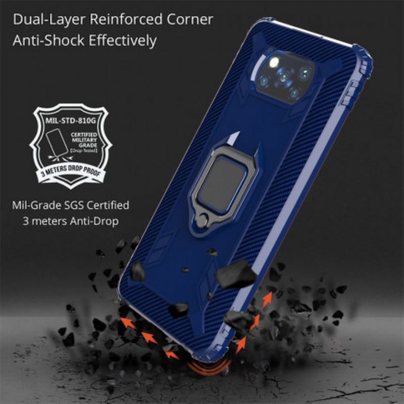 Kuori Poco X3 / X3 Pro / X3 NFC Rengas Ja Hiilikuitu
