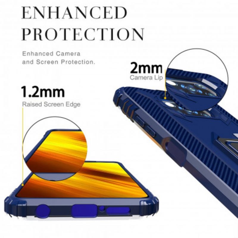 Kuori Poco X3 / X3 Pro / X3 NFC Rengas Ja Hiilikuitu