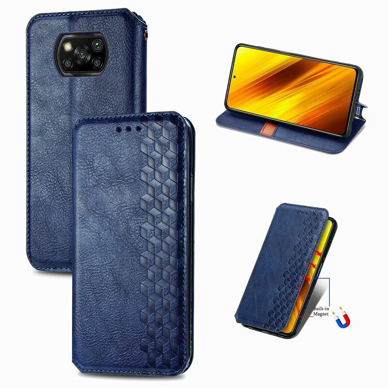 Puhelinkuoret Poco X3 / X3 Pro / X3 NFC Kotelot Flip Diamond Texture Leather Effect