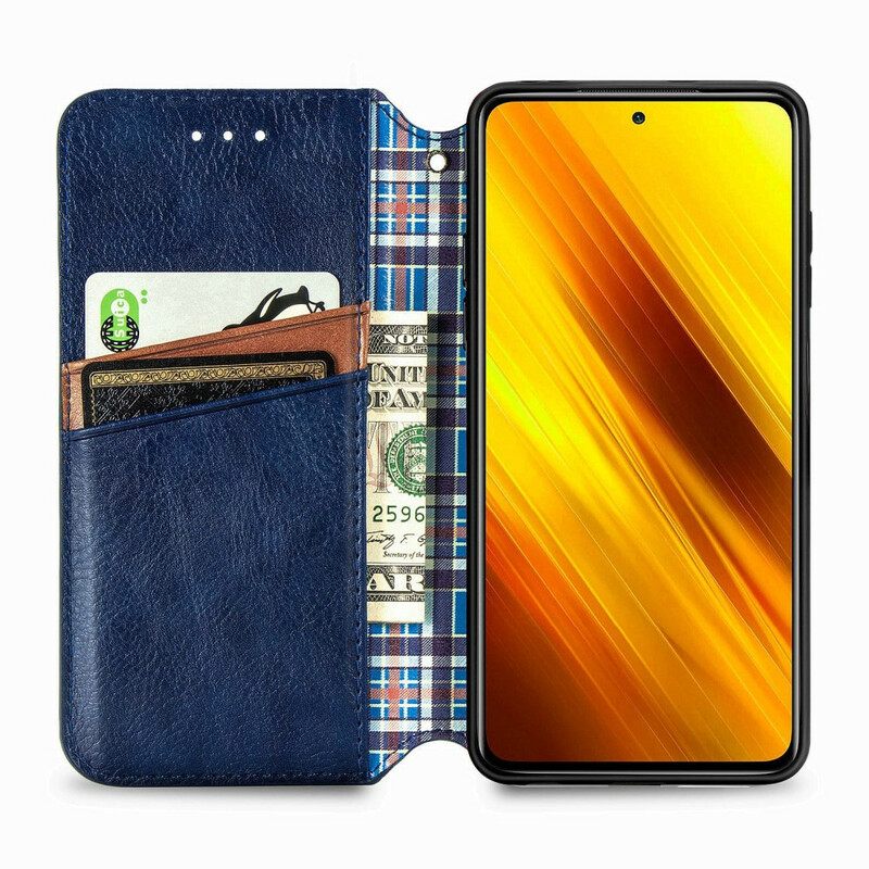 Puhelinkuoret Poco X3 / X3 Pro / X3 NFC Kotelot Flip Diamond Texture Leather Effect