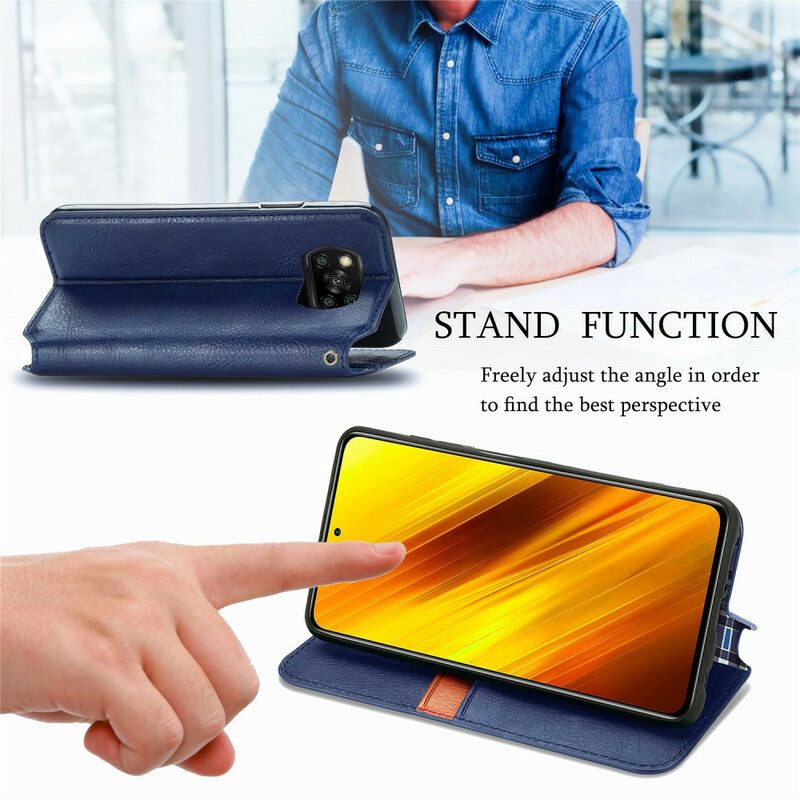 Puhelinkuoret Poco X3 / X3 Pro / X3 NFC Kotelot Flip Diamond Texture Leather Effect