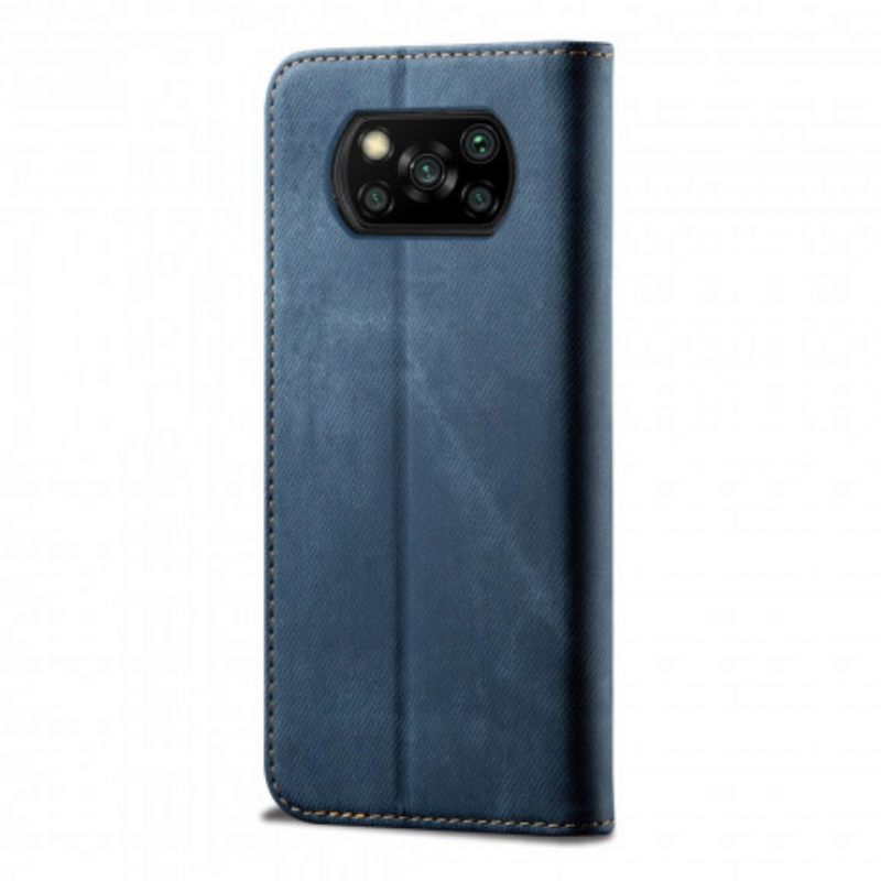 Puhelinkuoret Poco X3 / X3 Pro / X3 NFC Kotelot Flip Faux Leather Jeans Texture