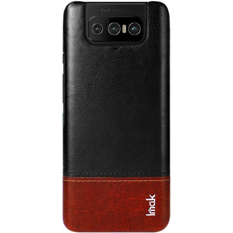 Kuori Asus Zenfone 8 Flip Kotelot Flip Imak Ruiyi Sarjan Nahkaefekti