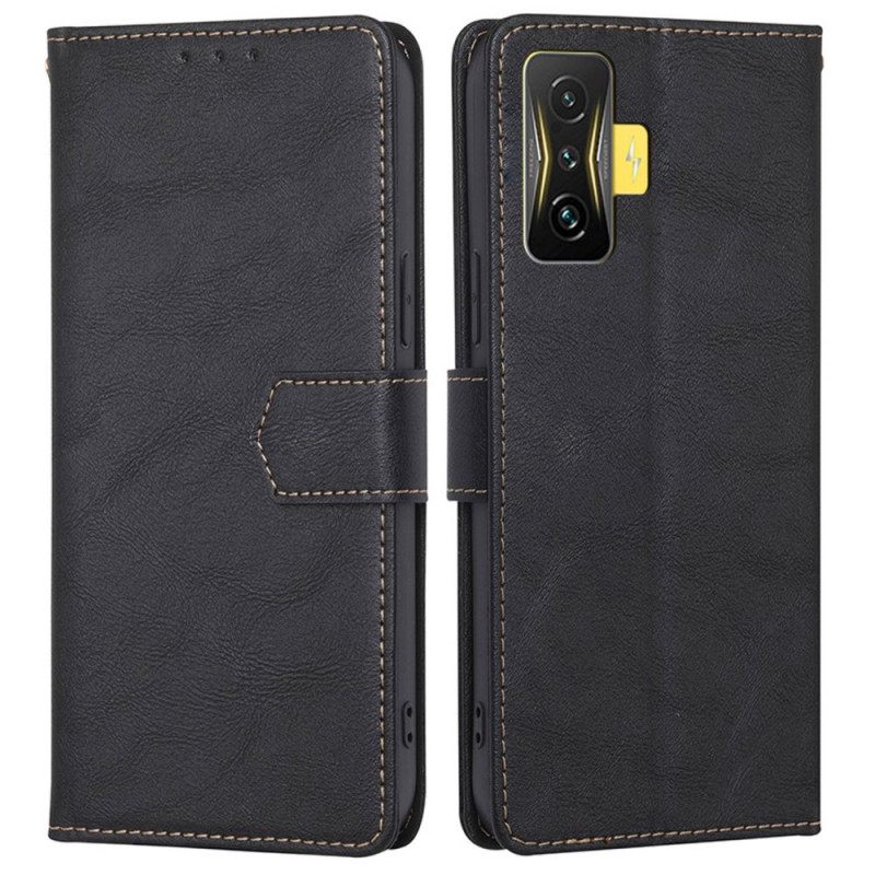 Kotelot Poco F4 GT Style Vintage Leather Rfid