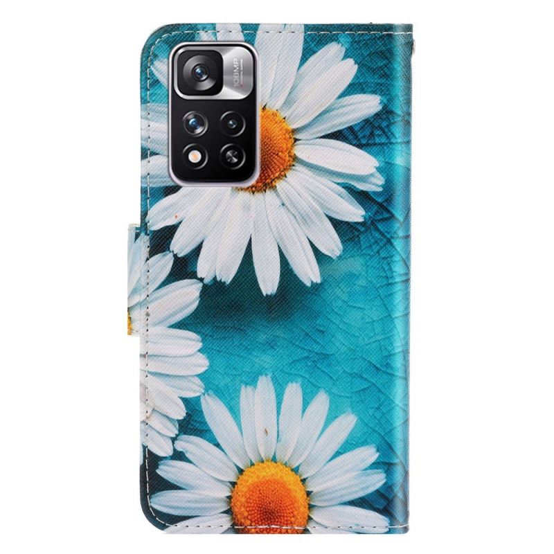 Flip Case Xiaomi Redmi Note 11 Pro Plus 5G Suojaketju Kuori Thong Daisies