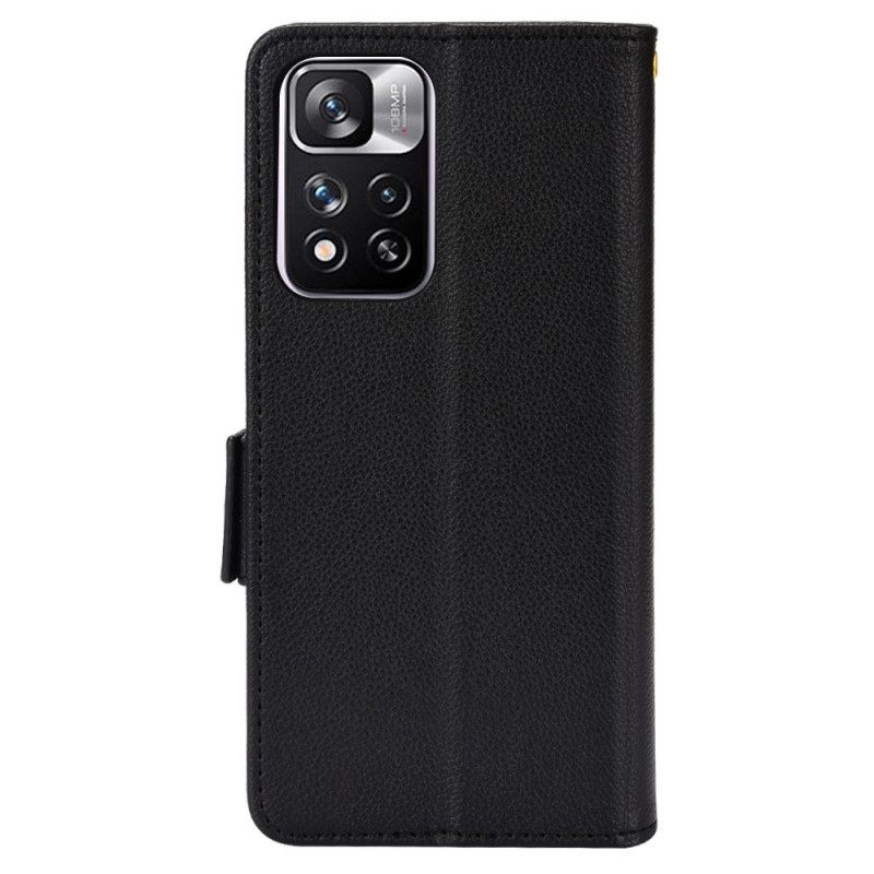 Kotelot Xiaomi Redmi Note 11 Pro Plus 5G Litchi Nahkainen Kaksoislukko
