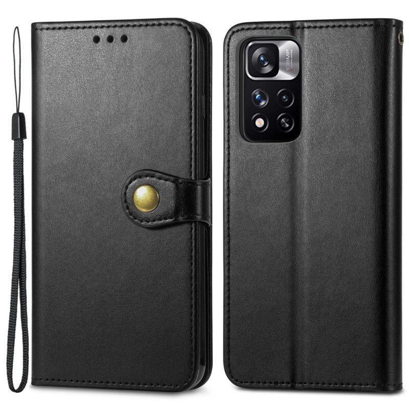 Nahkakotelo Xiaomi Redmi Note 11 Pro Plus 5G Keinonahka Ja Vintage-lukko