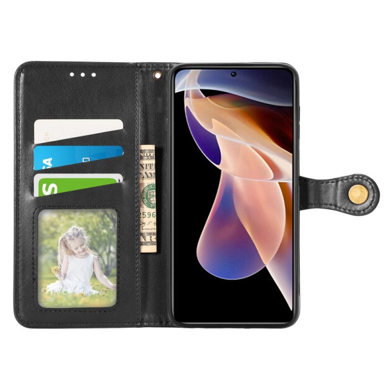 Nahkakotelo Xiaomi Redmi Note 11 Pro Plus 5G Keinonahka Ja Vintage-lukko