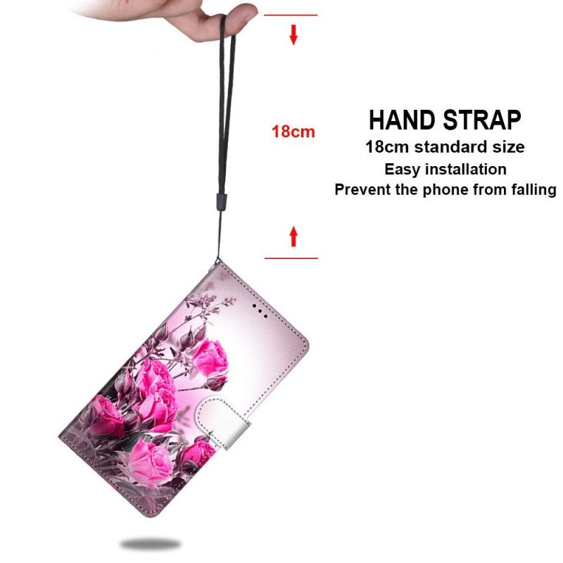 Nahkakotelo Xiaomi Redmi Note 11 Pro Plus 5G Suojaketju Kuori Strap Flowers