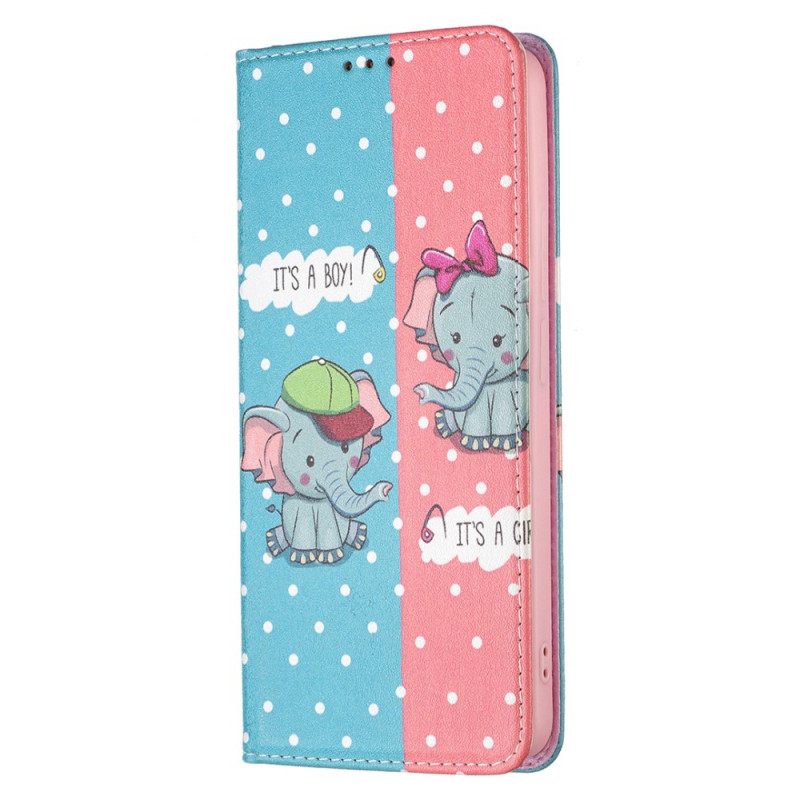 Puhelinkuoret Xiaomi Redmi Note 11 Pro Plus 5G Kotelot Flip Baby Elephants