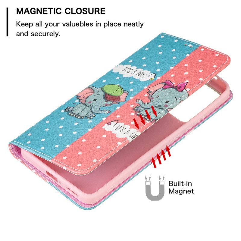 Puhelinkuoret Xiaomi Redmi Note 11 Pro Plus 5G Kotelot Flip Baby Elephants