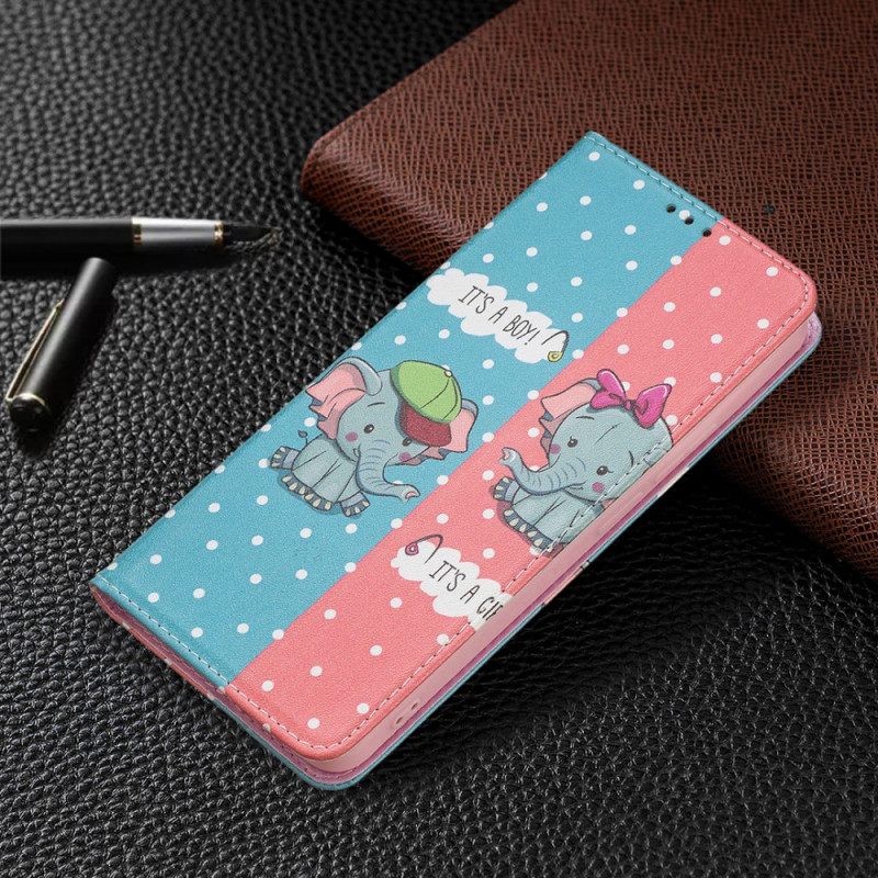 Puhelinkuoret Xiaomi Redmi Note 11 Pro Plus 5G Kotelot Flip Baby Elephants