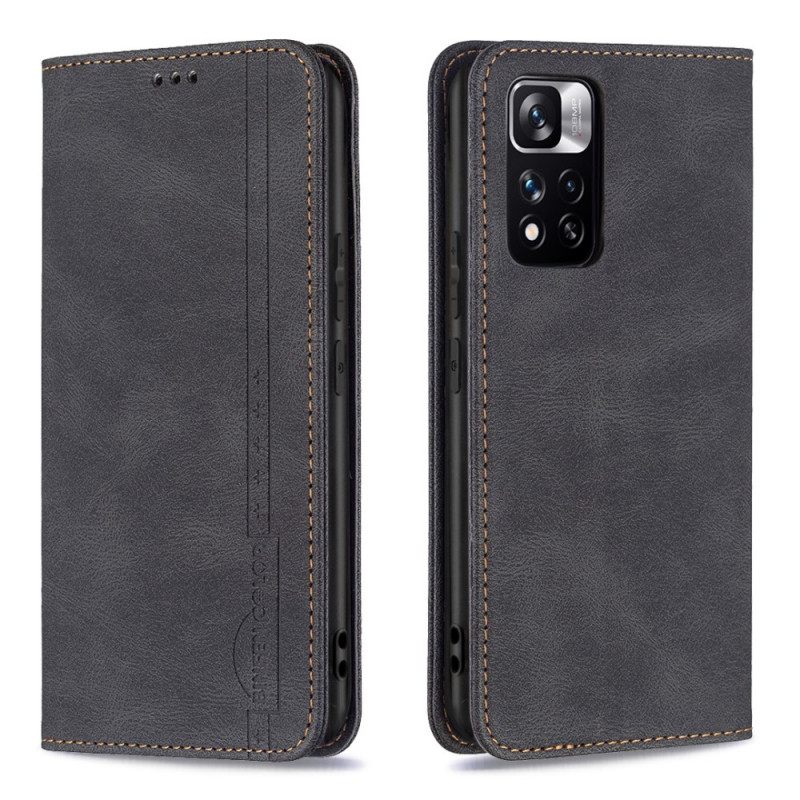Puhelinkuoret Xiaomi Redmi Note 11 Pro Plus 5G Kotelot Flip Binfen Color Rfid Ompelu