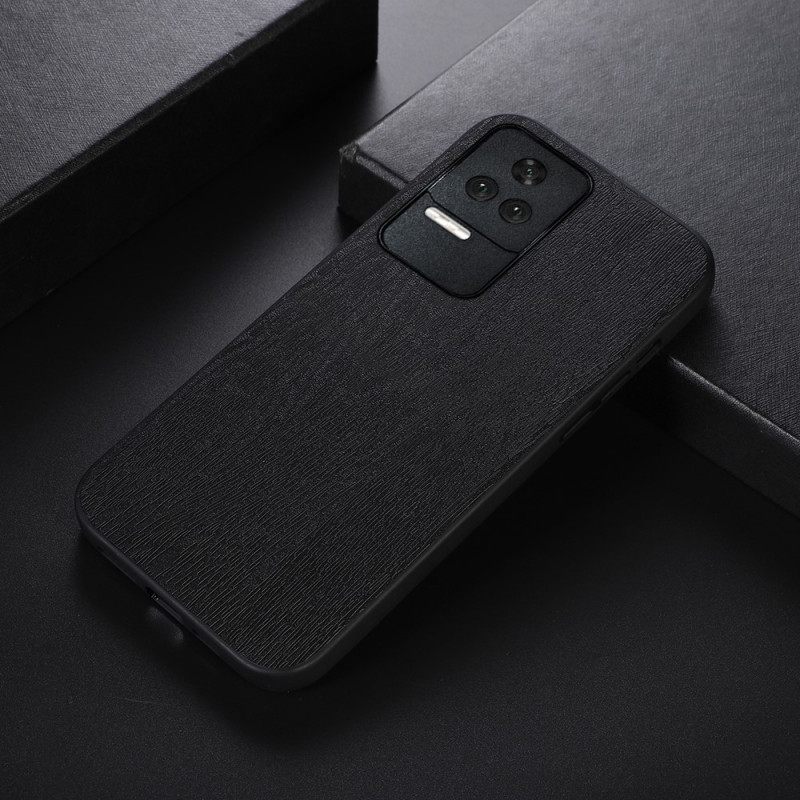 Case Poco F4 Faux Leather Wood Effect