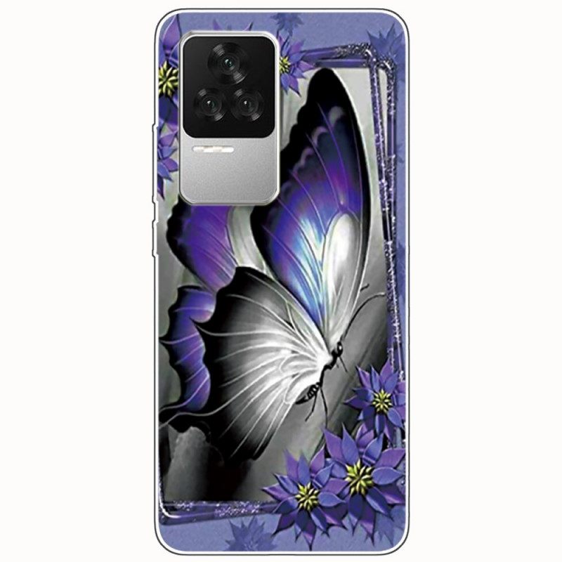 Case Poco F4 Purple Butterfly