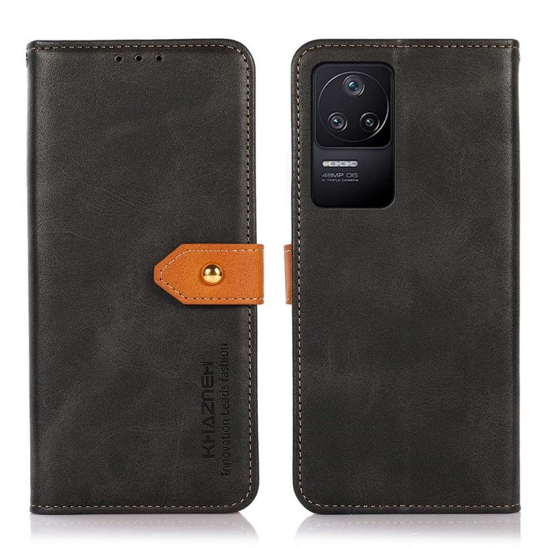 Kotelot Poco F4 Bicolor Golden Clasp Khazneh