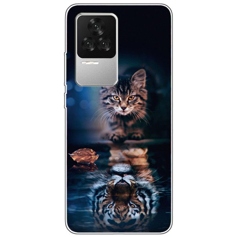 Kuori Poco F4 Silicone Cat And Tiger