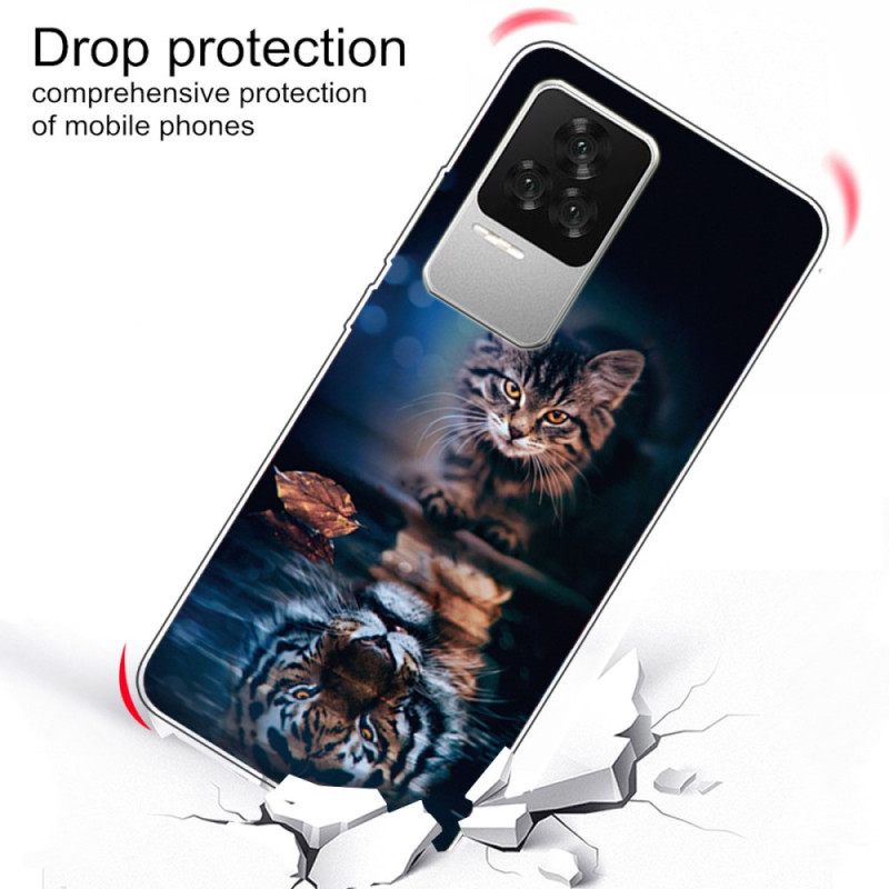 Kuori Poco F4 Silicone Cat And Tiger