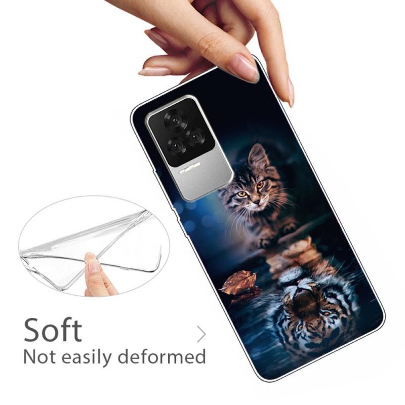 Kuori Poco F4 Silicone Cat And Tiger