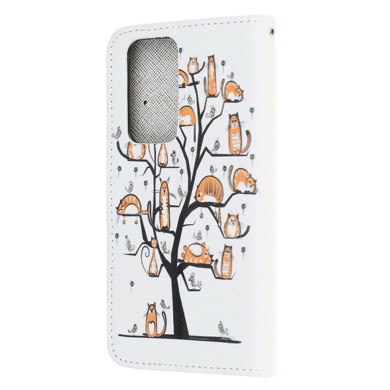 Kotelot Honor 10X Lite Suojaketju Kuori Funky Cats Hihnalla