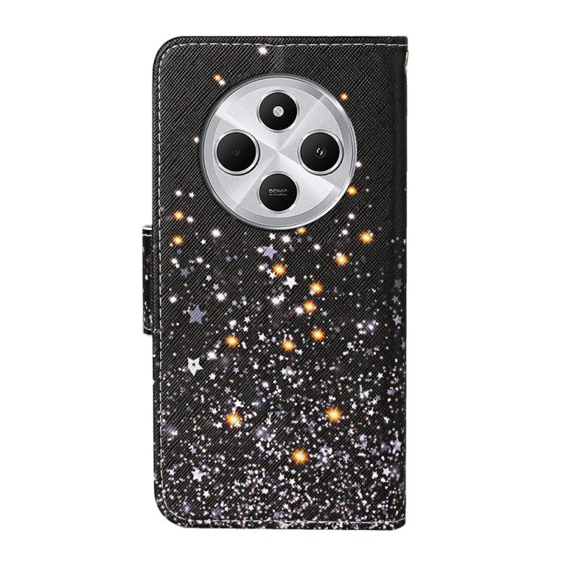 Kotelot Poco C75 Musta Pentagrammi-tilkkutyö Hihnalla Suojakuori