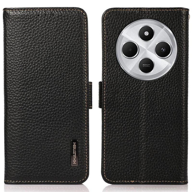 Kotelot Poco C75 Puhelinkuoret Litsi-nahka Rfid-esto Khazneh