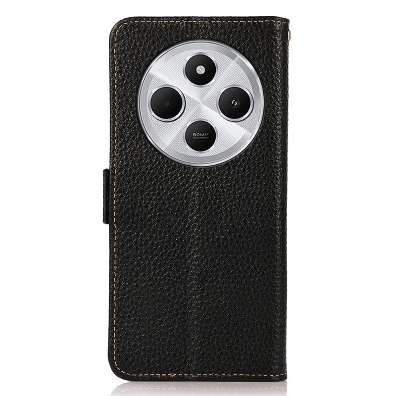 Kotelot Poco C75 Puhelinkuoret Litsi-nahka Rfid-esto Khazneh