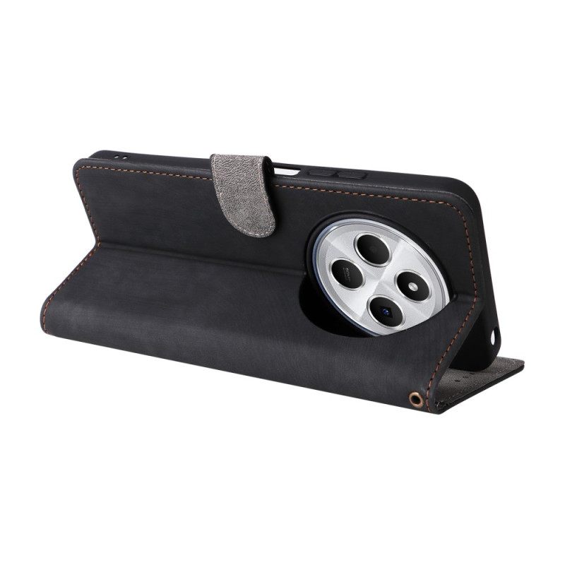 Kotelot Poco C75 Puhelinkuoret Mokkanahkaefekti Rfid-esto Hihnalla