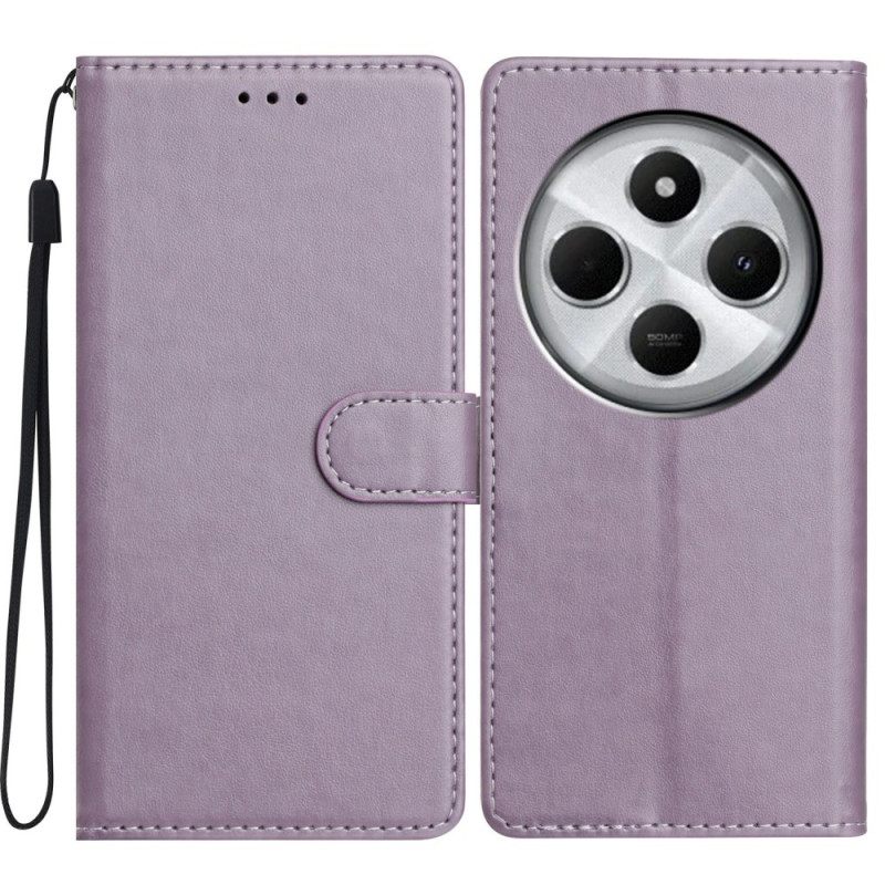 Kotelot Poco C75 Yksivärinen Nahkaefekti Hihnalla Suojakuori