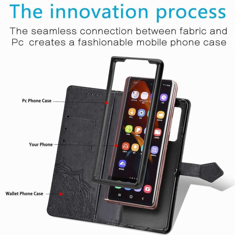 Kotelot Samsung Galaxy Z Fold 4 Suojaketju Kuori Medieval Strappy Mandala