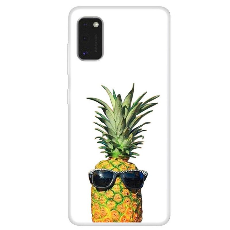 Kuori Samsung Galaxy A41 Läpinäkyvä Ananas Lasilla