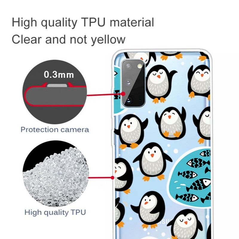 Kuori Samsung Galaxy A41 Penguins And Fishes