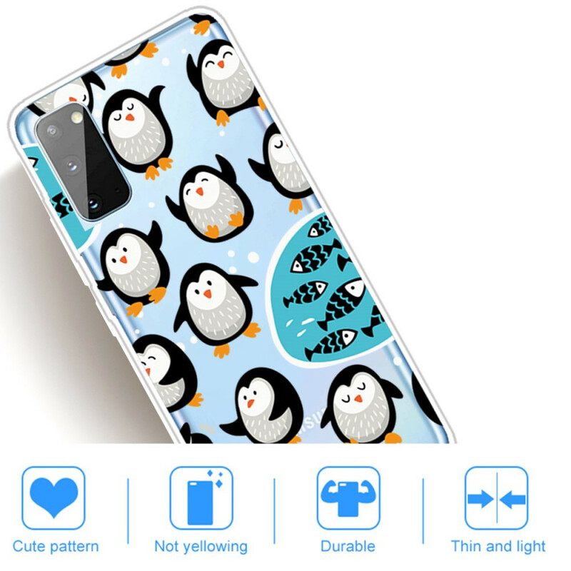 Kuori Samsung Galaxy A41 Penguins And Fishes