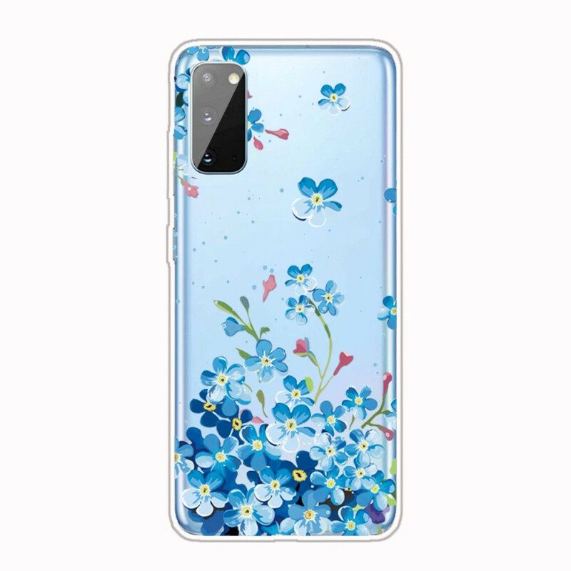 Kuori Samsung Galaxy A41 Siniset Kukat