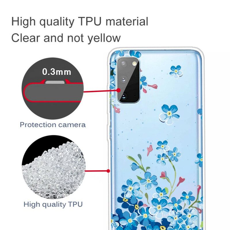 Kuori Samsung Galaxy A41 Siniset Kukat
