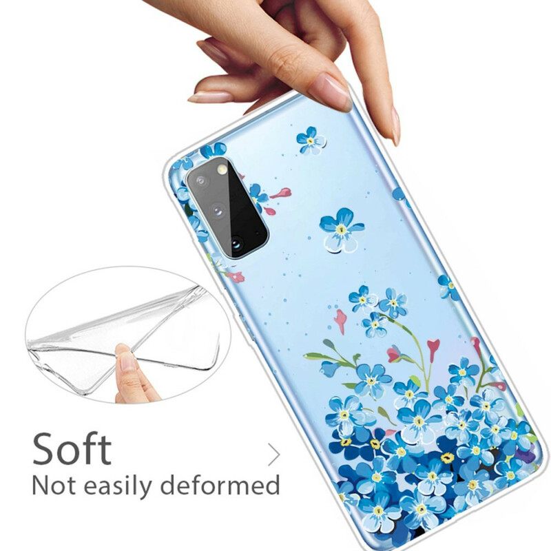 Kuori Samsung Galaxy A41 Siniset Kukat