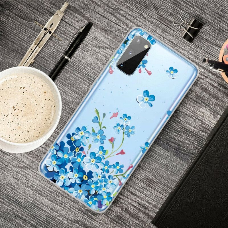Kuori Samsung Galaxy A41 Siniset Kukat