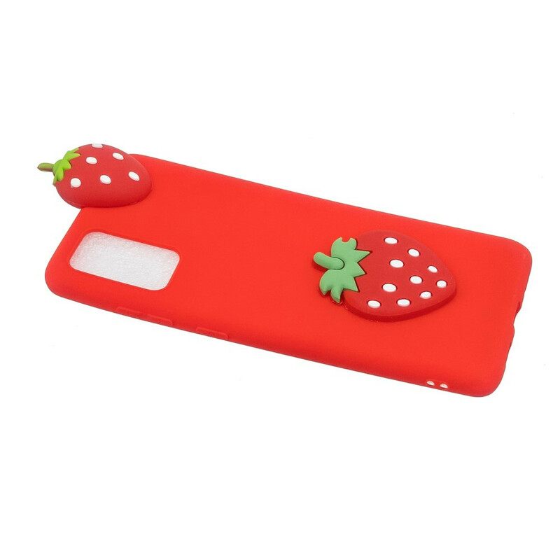 Kuori Samsung Galaxy A41 Strawberry 3d