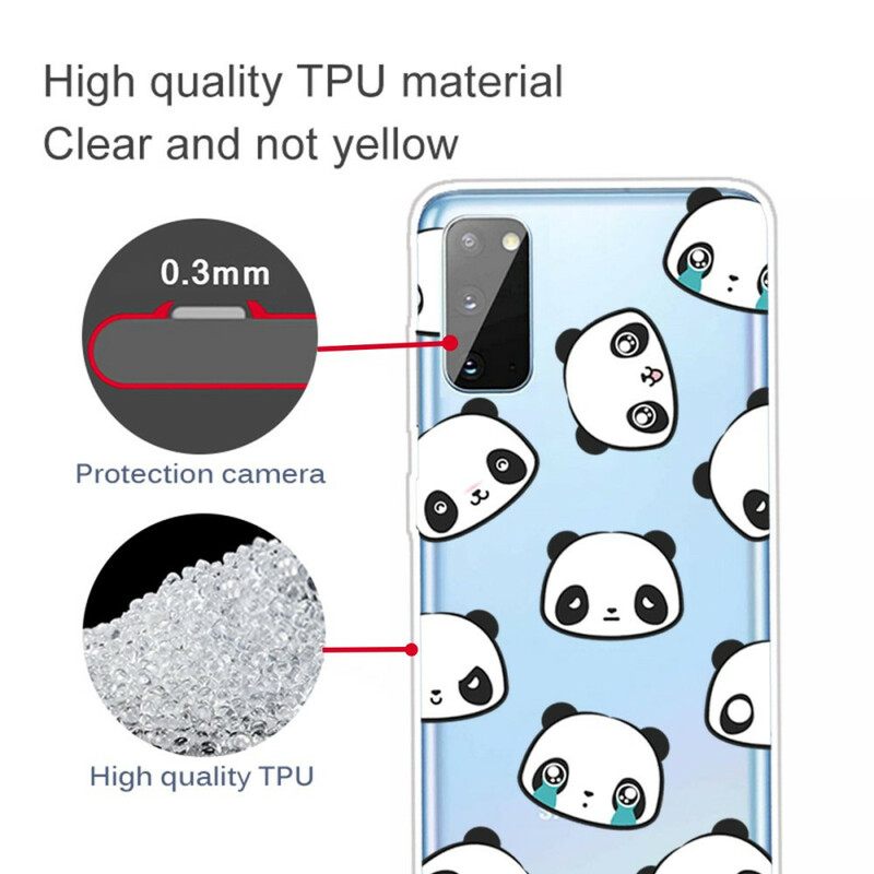 Kuori Samsung Galaxy A41 Transparent Sentimental Pandas