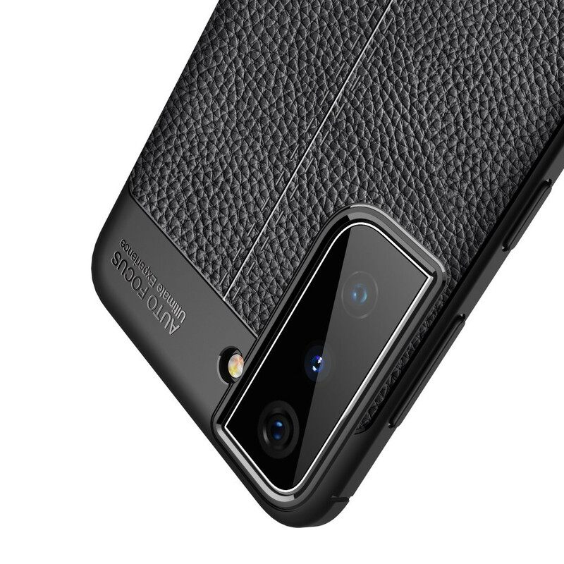 Case Samsung Galaxy S21 5G Double Line Litchi Leather Effect