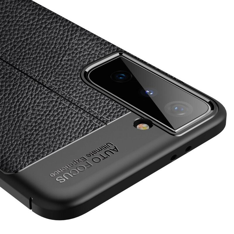 Case Samsung Galaxy S21 5G Double Line Litchi Leather Effect