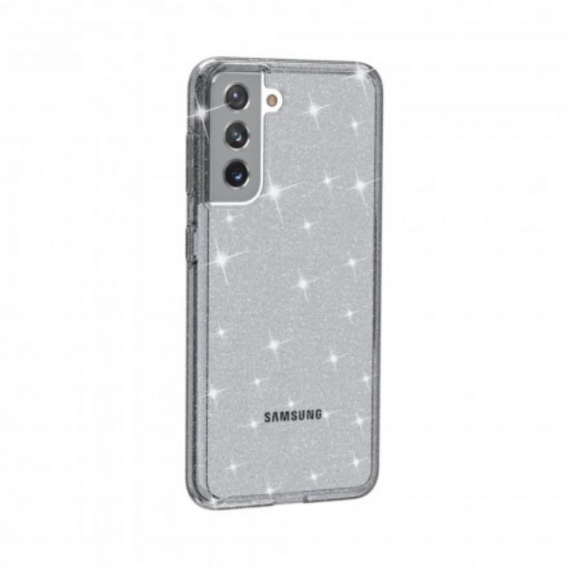 Case Samsung Galaxy S21 5G Läpinäkyvät Paljetit