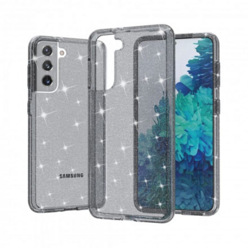 Case Samsung Galaxy S21 5G Läpinäkyvät Paljetit