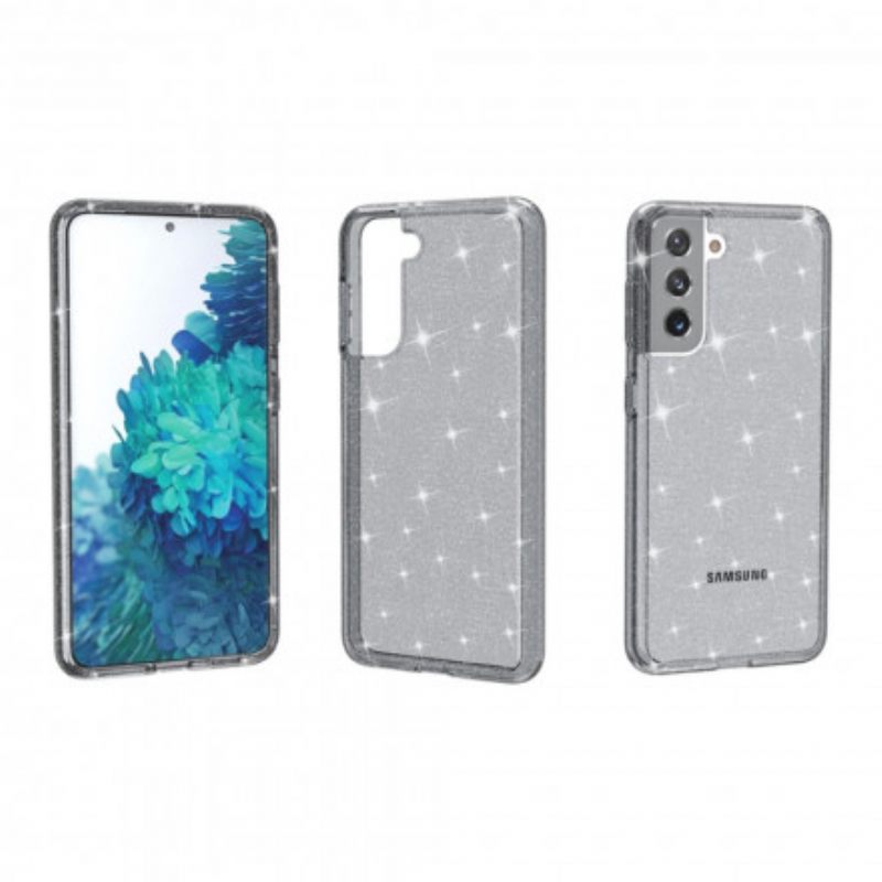 Case Samsung Galaxy S21 5G Läpinäkyvät Paljetit
