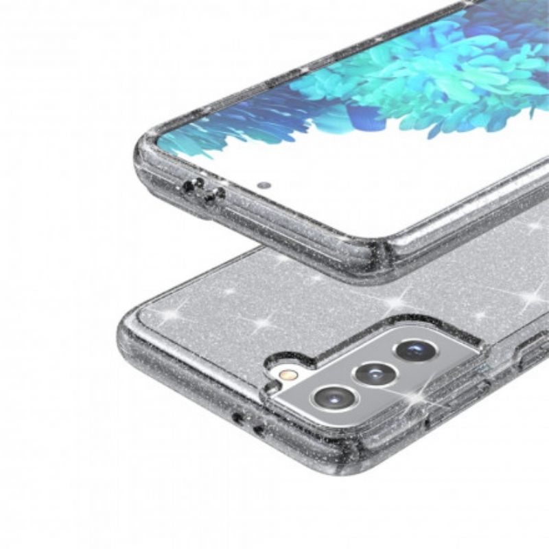 Case Samsung Galaxy S21 5G Läpinäkyvät Paljetit