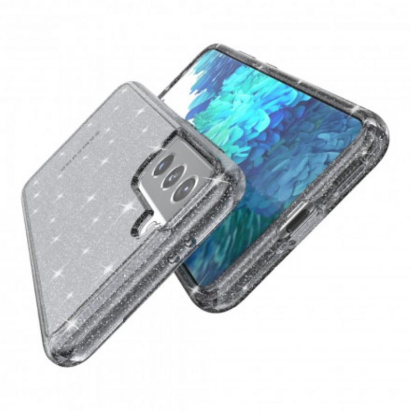 Case Samsung Galaxy S21 5G Läpinäkyvät Paljetit