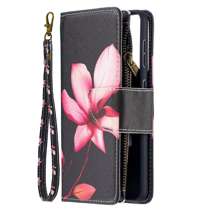 Flip Case Samsung Galaxy S21 5G Flower Vetoketjullinen Tasku