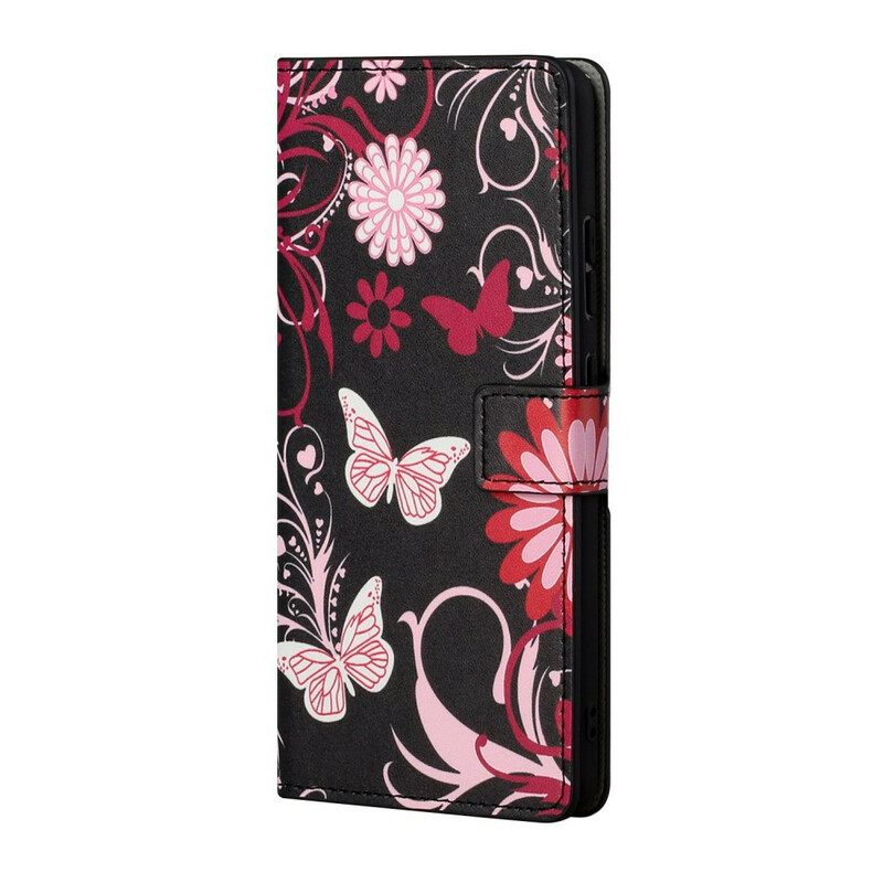 Kotelot Samsung Galaxy S21 5G Perhosia Ja Kukkia