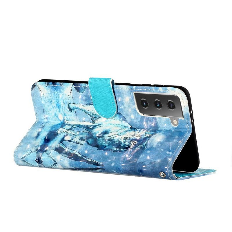 Kotelot Samsung Galaxy S21 5G Suojaketju Kuori Wolf Light Strap Kohdevalot